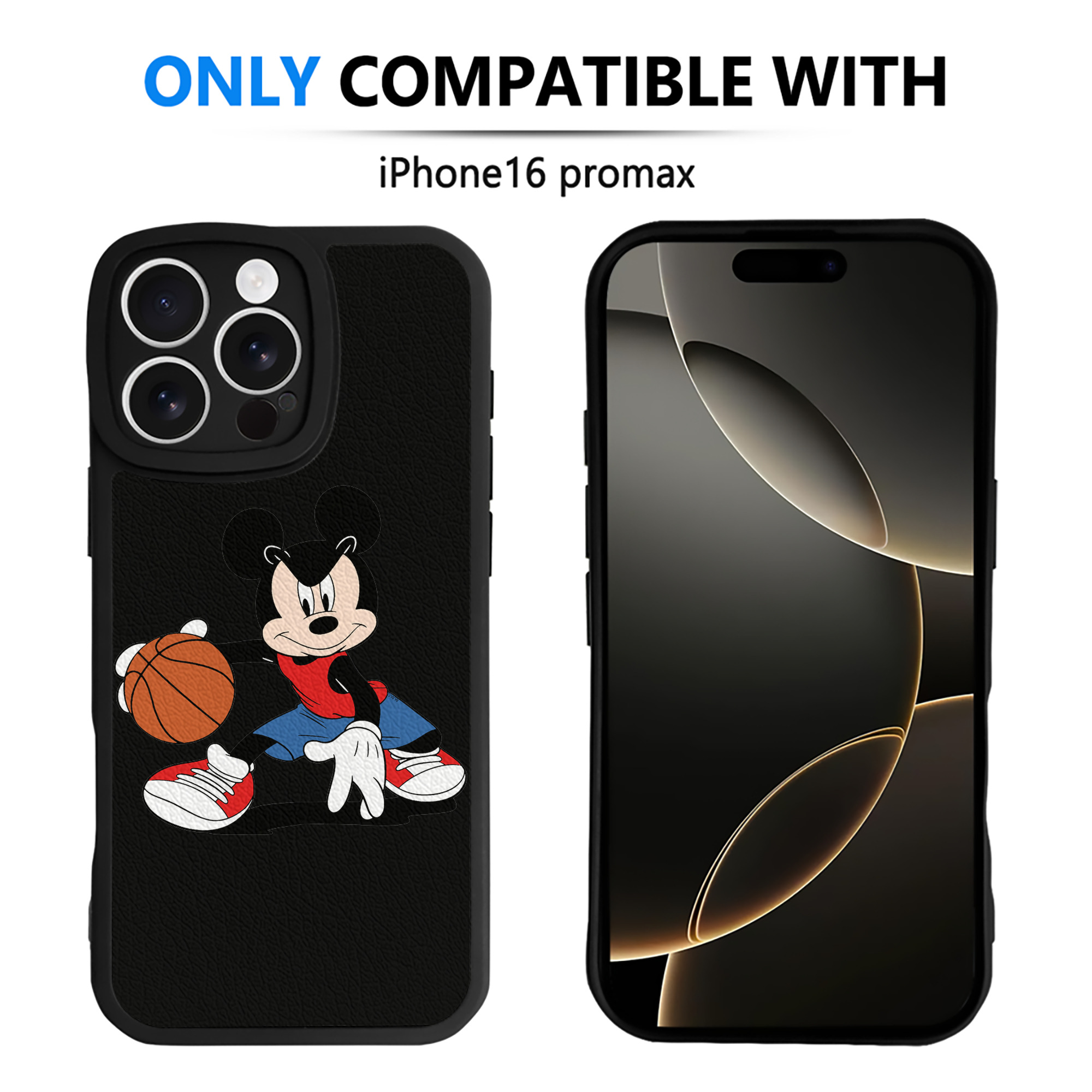 ミッキーマウス Mickey Mouse 【iPhone 16シリーズ対応】シリコンスマホケース（レザー調） 材質：シリコン